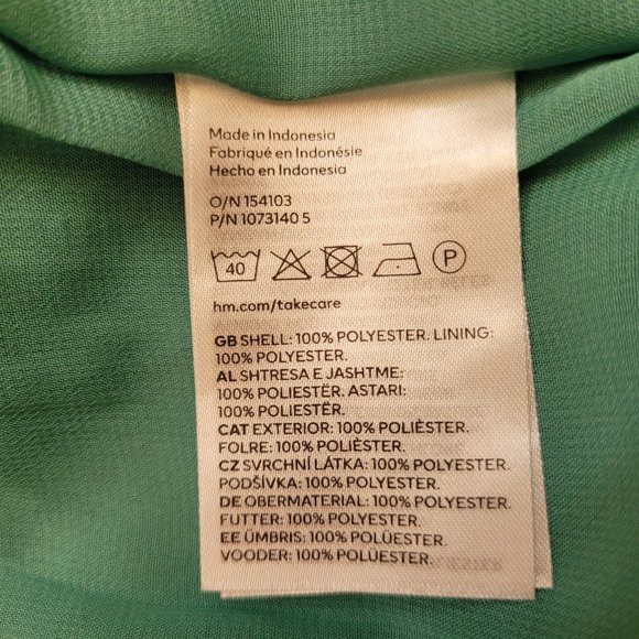 H&M Green Spring Dress Small - Picture 9 of 9
